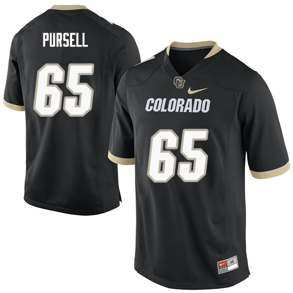 Men #65 Colby Pursell Colorado Buffaloes College Football Jerseys Sale-Black - Click Image to Close